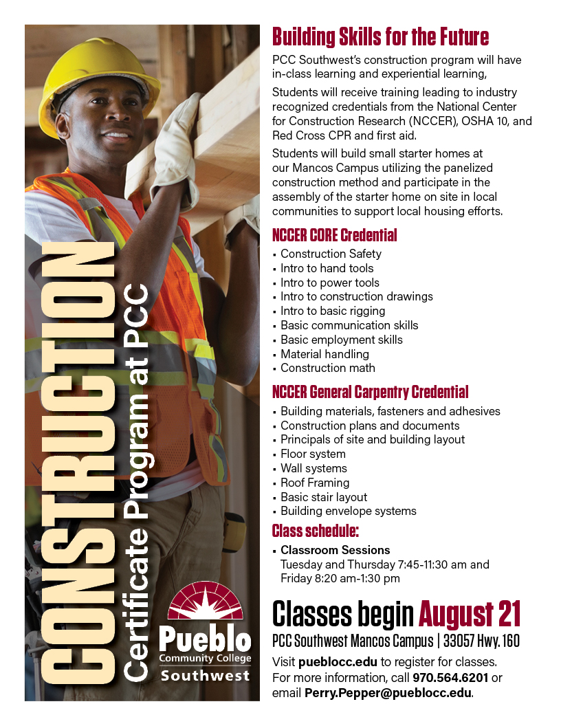 Construction Certificate Program Flyer