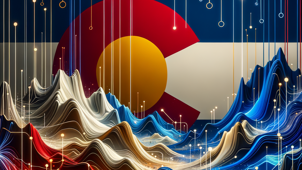 abstract website header with Colorado flag