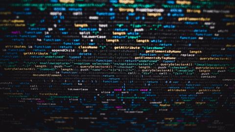 Computer code on screen