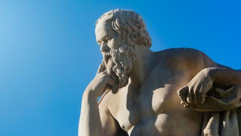 Marble statue of the ancient Greek Philosopher Socrates