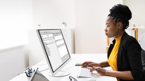 woman at computer