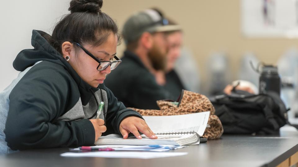 Female student in classroom