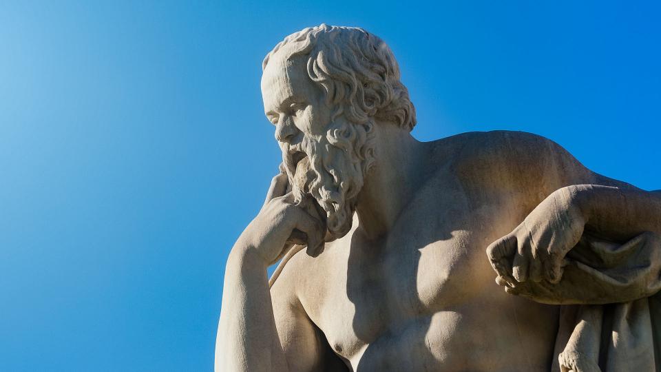 Marble statue of the ancient Greek Philosopher Socrates