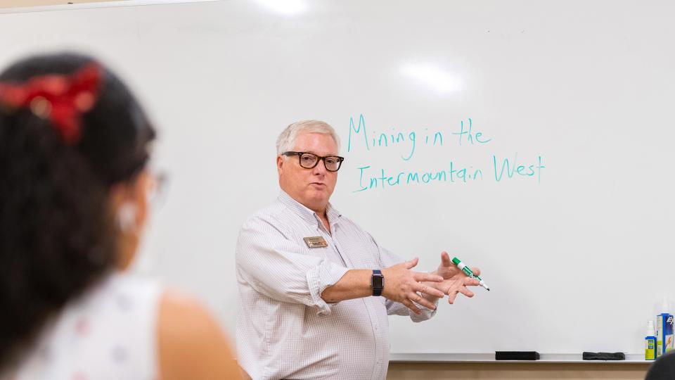 Brad Bowers teaching in the classroom