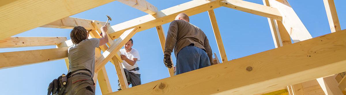 Construction workers on roof