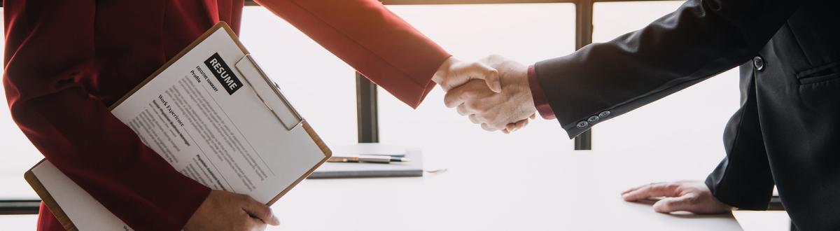 handshake during an interview