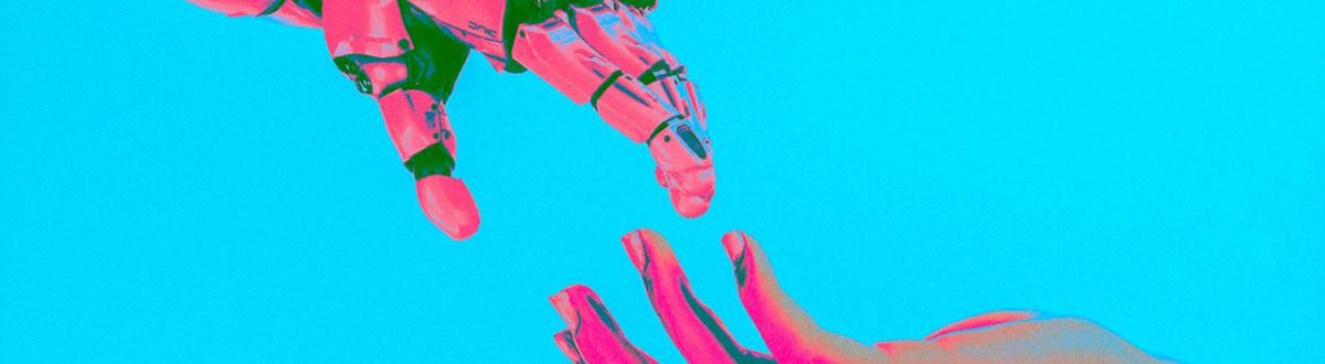 robot hand and human hand