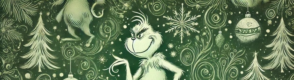 Grinch with Christmas trees