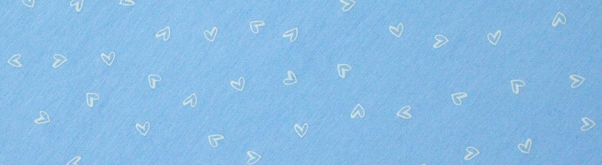 blue fabric with hearts