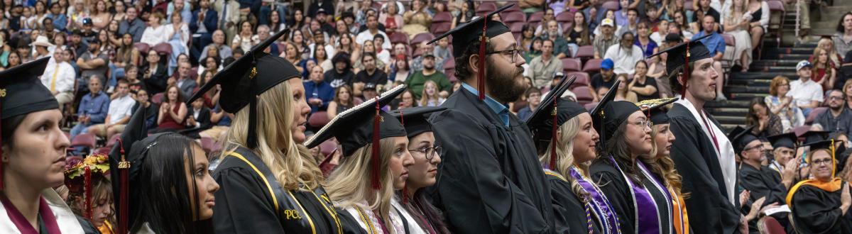 row of graduates at the 2026 PCC Commencement Ceremony