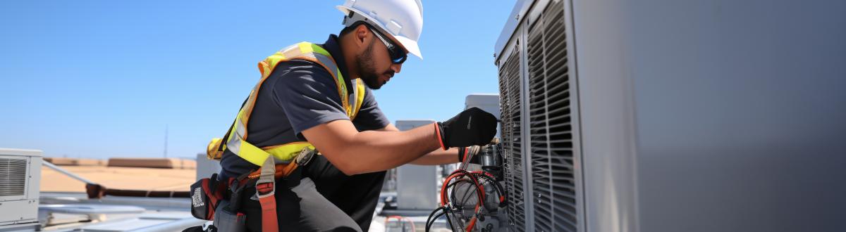HVAC Technician working on a unit
