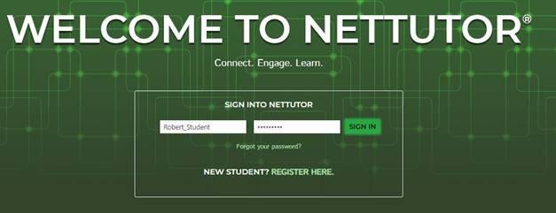 Welcome to NetTutor screen