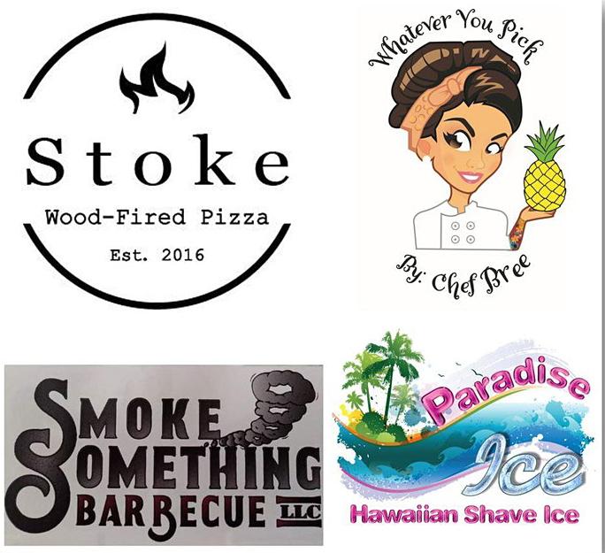 Stoke Wood-fired pizza, Whatever You Pick by Chef Bree, Smoke Something Barbecue, Paradise Ice Hawaiian Shaved Ice