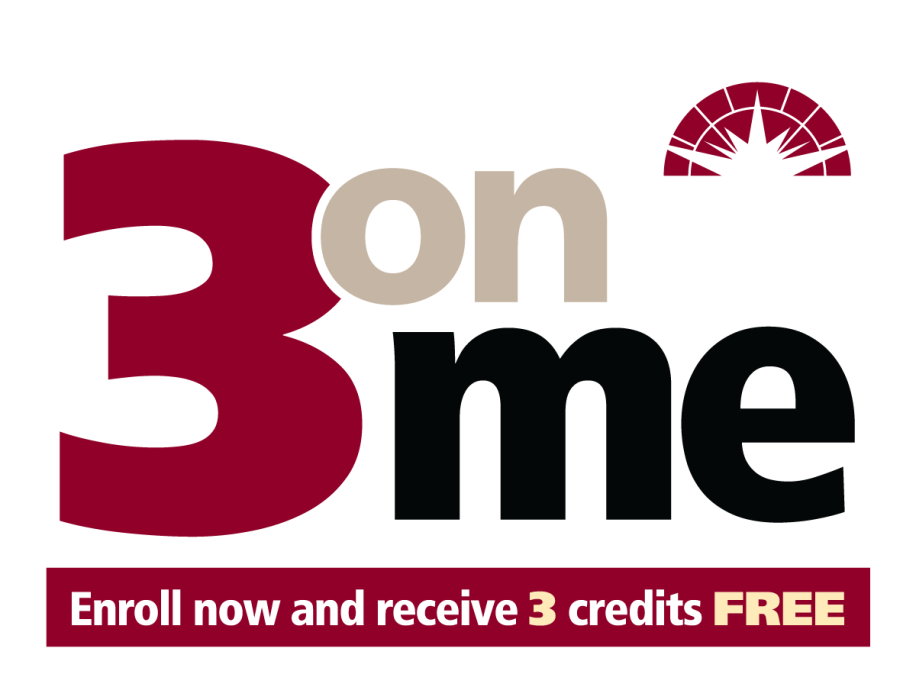3 on me - Enroll now and receive 3 credits for FREE