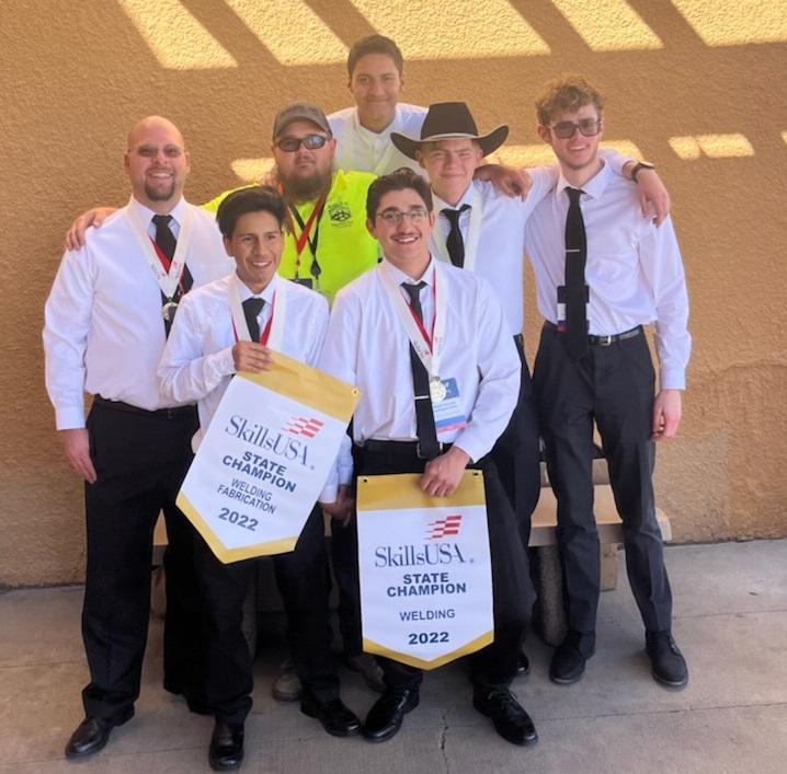 SkillsUSA Welding Team; Front: Alan Aparizio-Apodaca, Marco Rodriguez-Sena Middle (l-r): David Niemet, James Jones, Talon Peterson, Jake Mayes Back: Fabian Llaguno