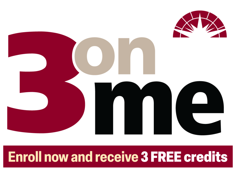 3 on me: Enroll now and receive 3 FREE credits