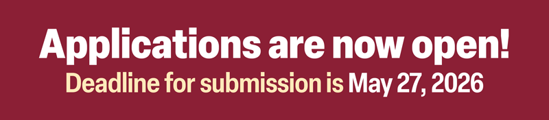 Applications are now open! Deadline for submission is May 27, 2026.
